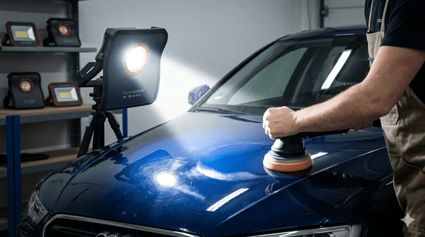 Scangrip Speziallicht zur professionellen Lackkontrolle – Auto polieren bei MBB Autoreinigung