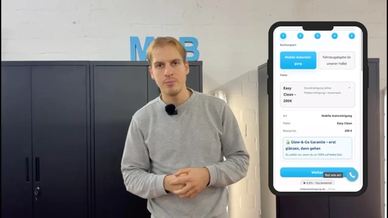 MBB Autoreinigung erklärt Online-Buchung für Autoaufbereitung und mobile Autoreinigung in Münster und Billerbeck