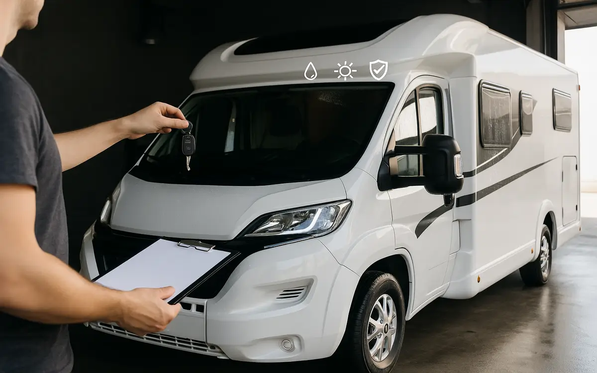 Übergabe eines Wohnmobils nach professioneller Aufbereitung bei MBB Autoreinigung